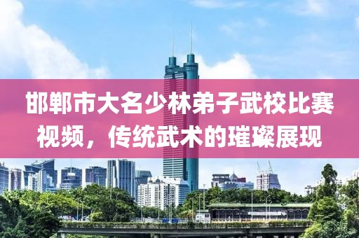 邯郸市大名少林弟子武校比赛视频，传统武术的璀璨展现