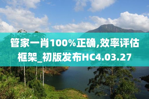 管家一肖100%正确,效率评估框架_初版发布HC4.03.27