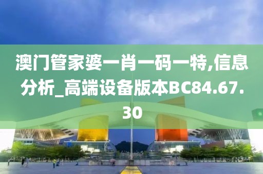 澳门管家婆一肖一码一特,信息分析_高端设备版本BC84.67.30