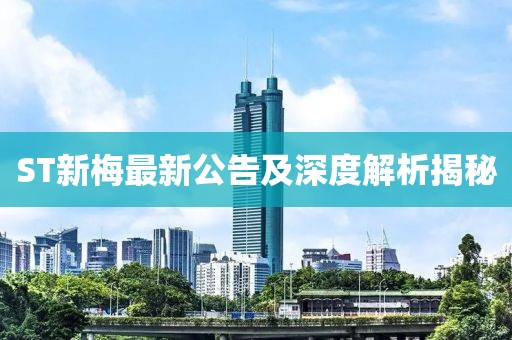 ST新梅最新公告及深度解析揭秘