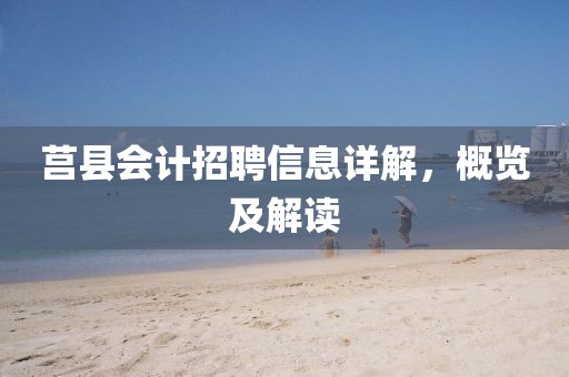 莒县会计招聘信息详解，概览及解读