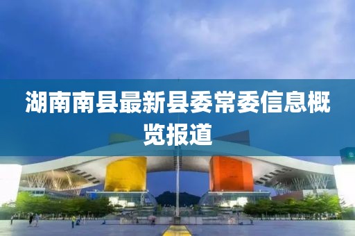 湖南南县最新县委常委信息概览报道