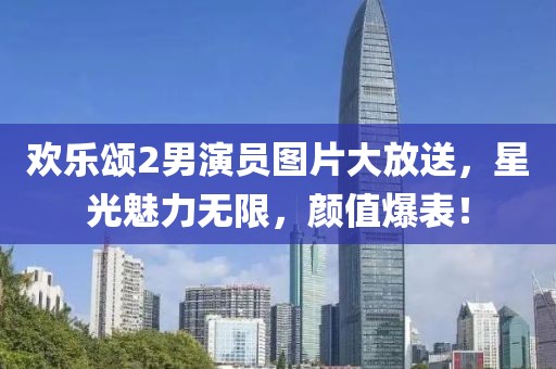 欢乐颂2男演员图片大放送，星光魅力无限，颜值爆表！