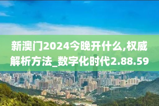 新澳门2024今晚开什么,权威解析方法_数字化时代2.88.59