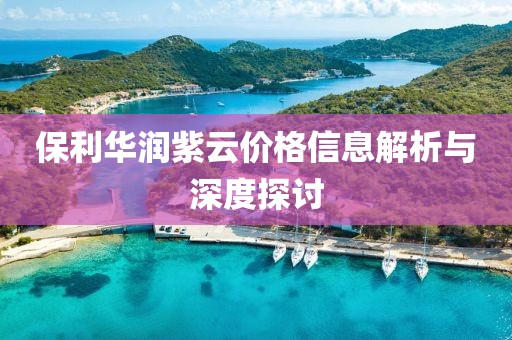 保利华润紫云价格信息解析与深度探讨
