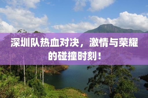 深圳队热血对决，激情与荣耀的碰撞时刻！