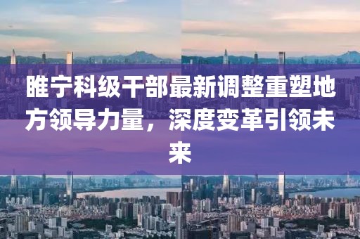 睢宁科级干部最新调整重塑地方领导力量，深度变革引领未来