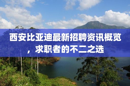 西安比亚迪最新招聘资讯概览，求职者的不二之选