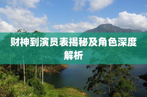 财神到演员表揭秘及角色深度解析