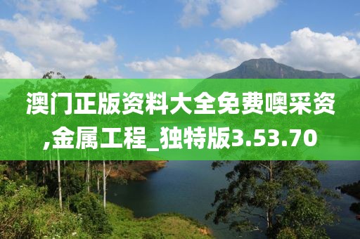 澳门正版资料大全免费噢采资,金属工程_独特版3.53.70