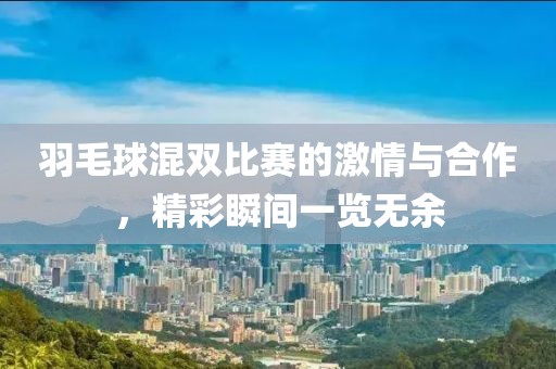 羽毛球混双比赛的激情与合作，精彩瞬间一览无余