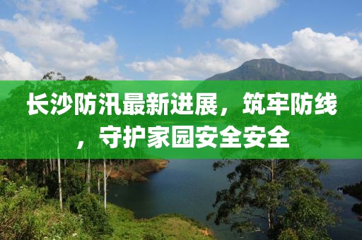 长沙防汛最新进展，筑牢防线，守护家园安全安全