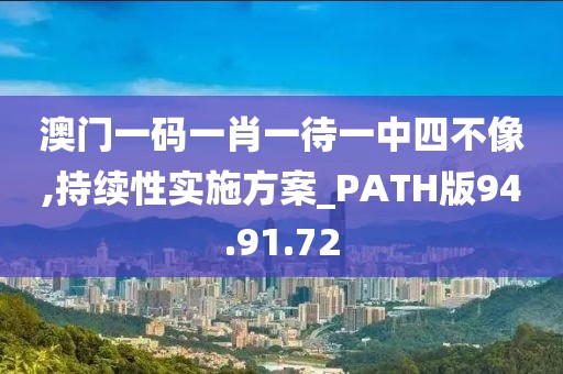 澳门一码一肖一待一中四不像,持续性实施方案_PATH版94.91.72