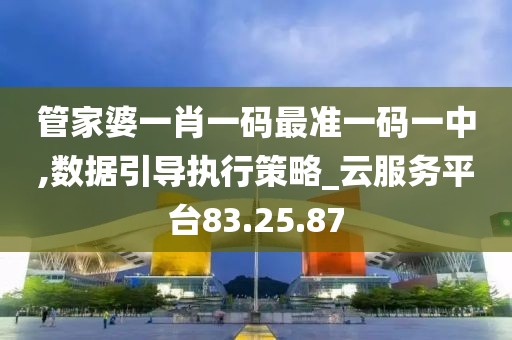 管家婆一肖一码最准一码一中,数据引导执行策略_云服务平台83.25.87