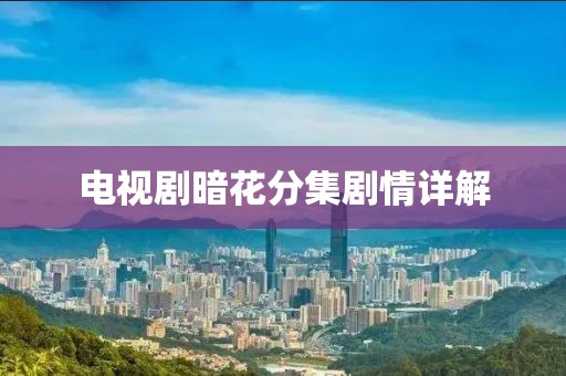 电视剧暗花分集剧情详解