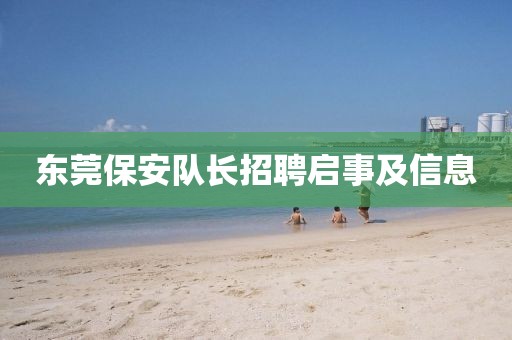 东莞保安队长招聘启事及信息
