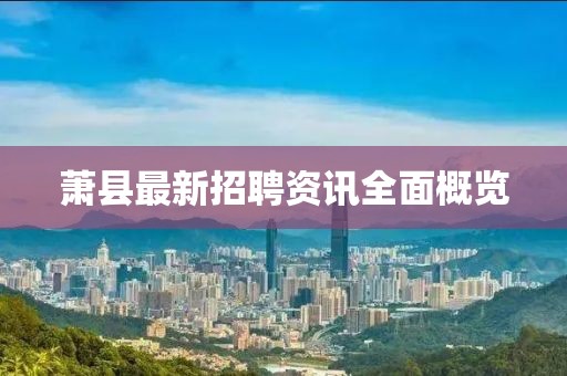 萧县最新招聘资讯全面概览
