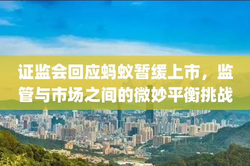 证监会回应蚂蚁暂缓上市，监管与市场之间的微妙平衡挑战