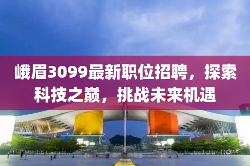 峨眉3099最新职位招聘，探索科技之巅，挑战未来机遇