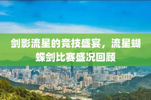 剑影流星的竞技盛宴，流星蝴蝶剑比赛盛况回顾