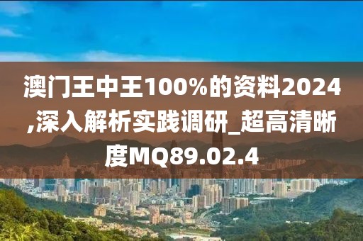 澳门王中王100%的资料2024,深入解析实践调研_超高清晰度MQ89.02.4