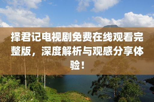 择君记电视剧免费在线观看完整版，深度解析与观感分享体验！