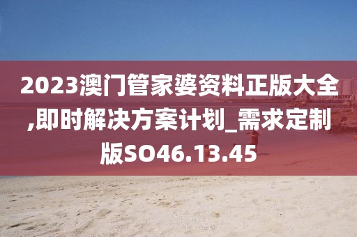 2023澳门管家婆资料正版大全,即时解决方案计划_需求定制版SO46.13.45