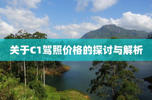 关于C1驾照价格的探讨与解析