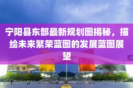 宁阳县东部最新规划图揭秘，描绘未来繁荣蓝图的发展蓝图展望