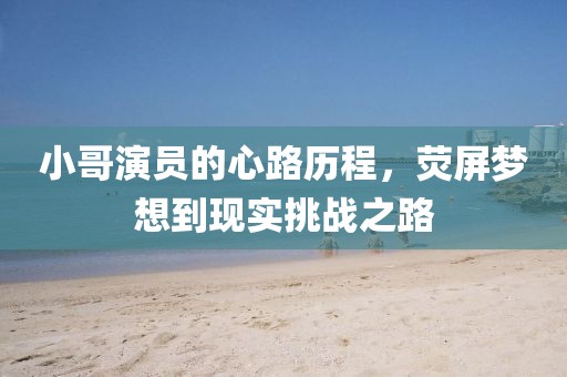 小哥演员的心路历程，荧屏梦想到现实挑战之路