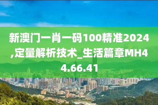 新澳门一肖一码100精准2024,定量解析技术_生活篇章MH44.66.41