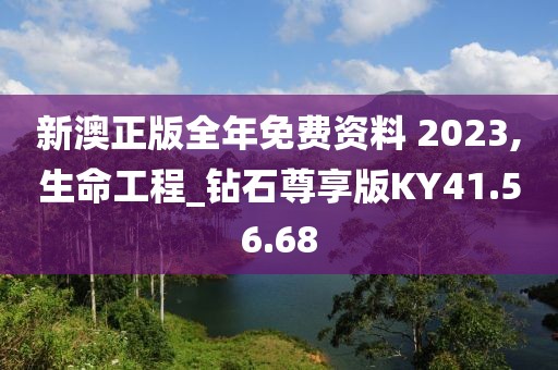 新澳正版全年免费资料 2023,生命工程_钻石尊享版KY41.56.68
