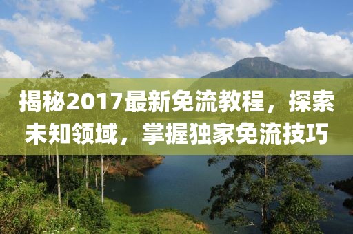 揭秘2017最新免流教程，探索未知领域，掌握独家免流技巧