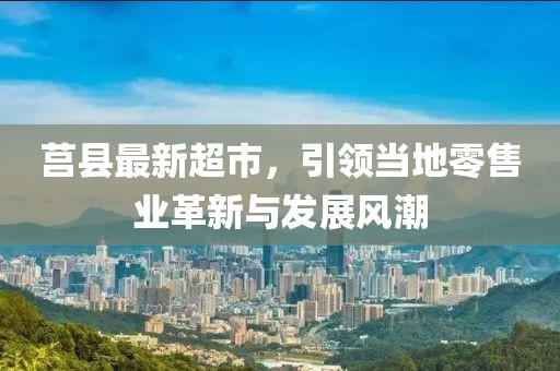 莒县最新超市，引领当地零售业革新与发展风潮
