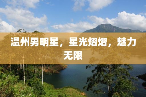 温州男明星，星光熠熠，魅力无限