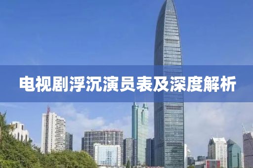 电视剧浮沉演员表及深度解析