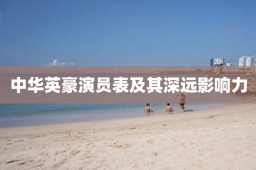 中华英豪演员表及其深远影响力