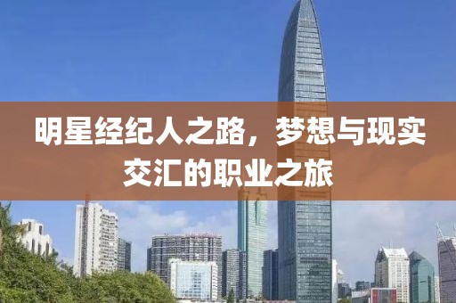 明星经纪人之路，梦想与现实交汇的职业之旅