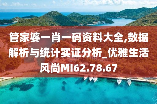 管家婆一肖一码资料大全,数据解析与统计实证分析_优雅生活风尚MI62.78.67