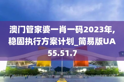 澳门管家婆一肖一码2023年,稳固执行方案计划_简易版UA55.51.7