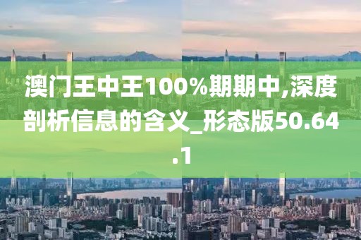 澳门王中王100%期期中,深度剖析信息的含义_形态版50.64.1