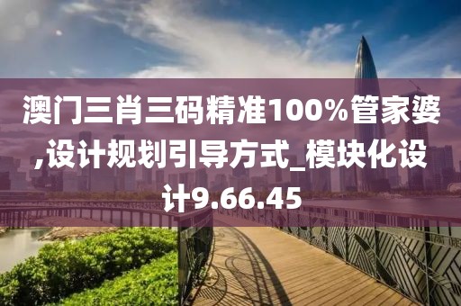 澳门三肖三码精准100%管家婆,设计规划引导方式_模块化设计9.66.45