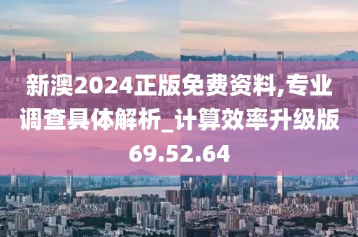 新澳2024正版免费资料,专业调查具体解析_计算效率升级版69.52.64