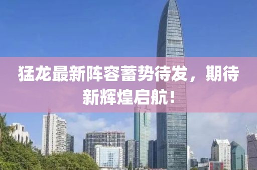 猛龙最新阵容蓄势待发，期待新辉煌启航！