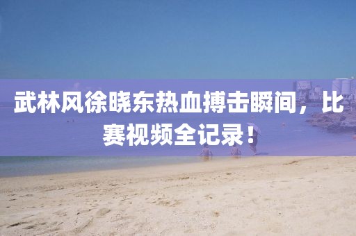 武林风徐晓东热血搏击瞬间，比赛视频全记录！