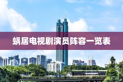 蜗居电视剧演员阵容一览表