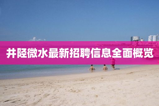 井陉微水最新招聘信息全面概览