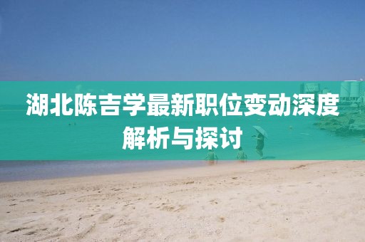 湖北陈吉学最新职位变动深度解析与探讨