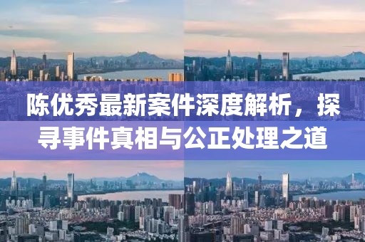 陈优秀最新案件深度解析，探寻事件真相与公正处理之道