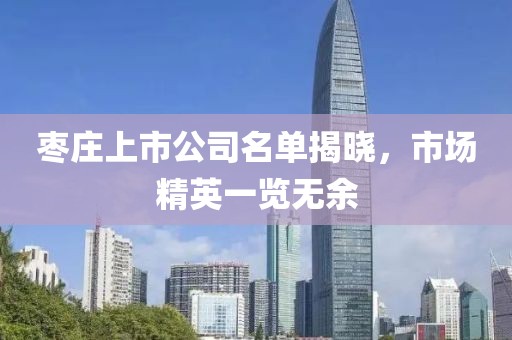 枣庄上市公司名单揭晓，市场精英一览无余